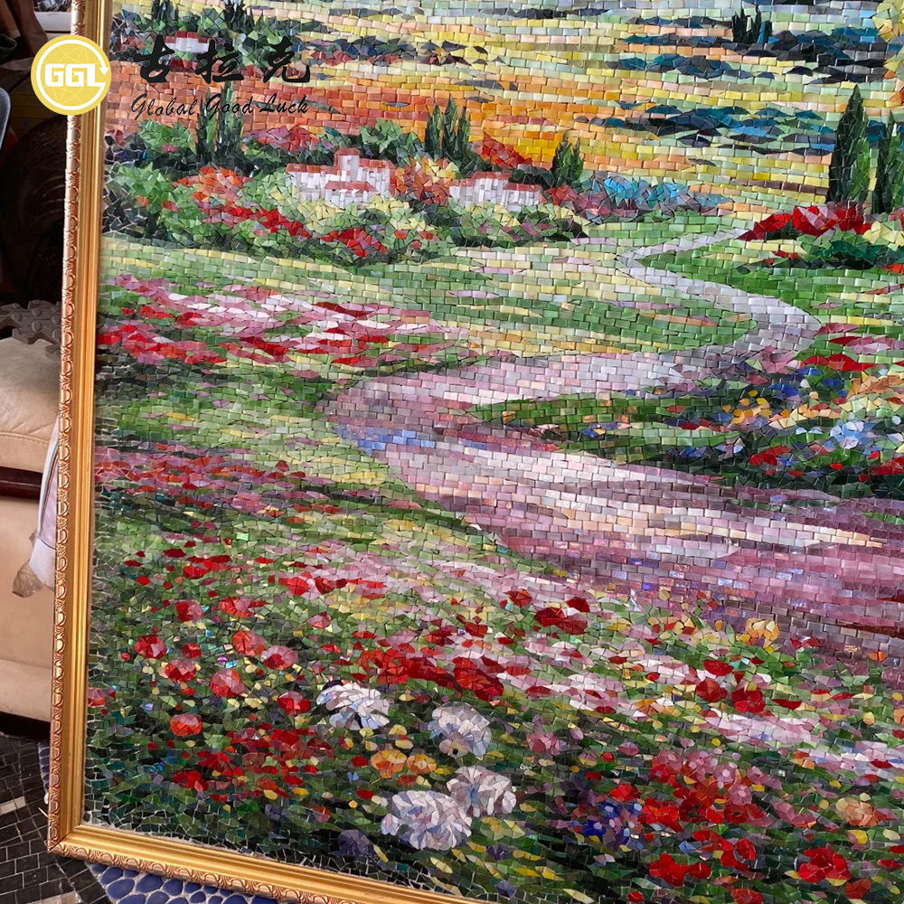 Custom Landscape Mosaic Mural for Luxury Interior Wall Decoration