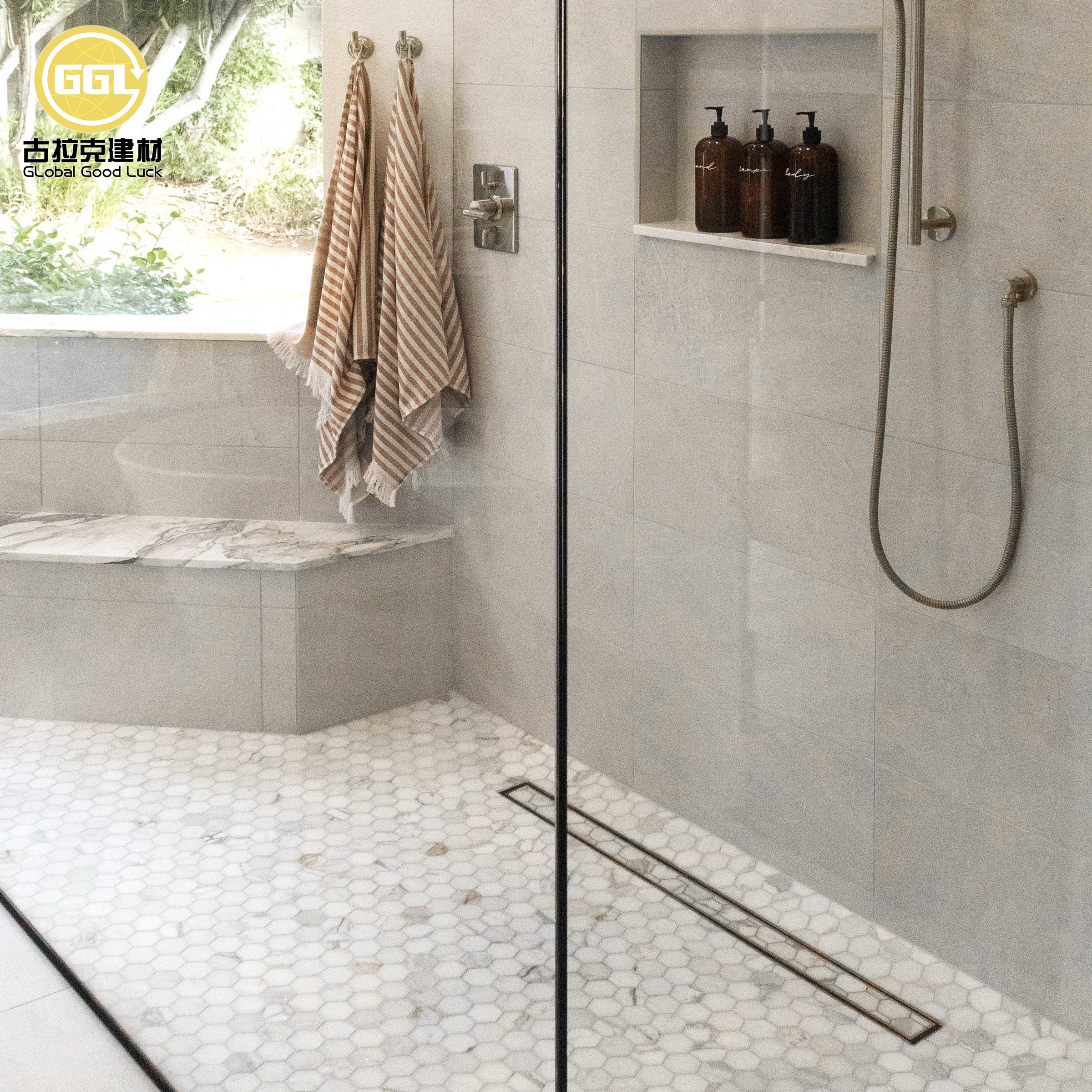 Calacatta Gold marble flooring