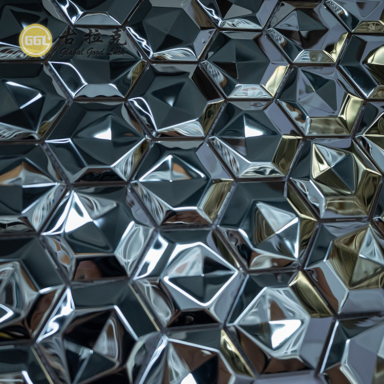 3D Sechseck Hintergrund Massivmetall Mosaikfliese