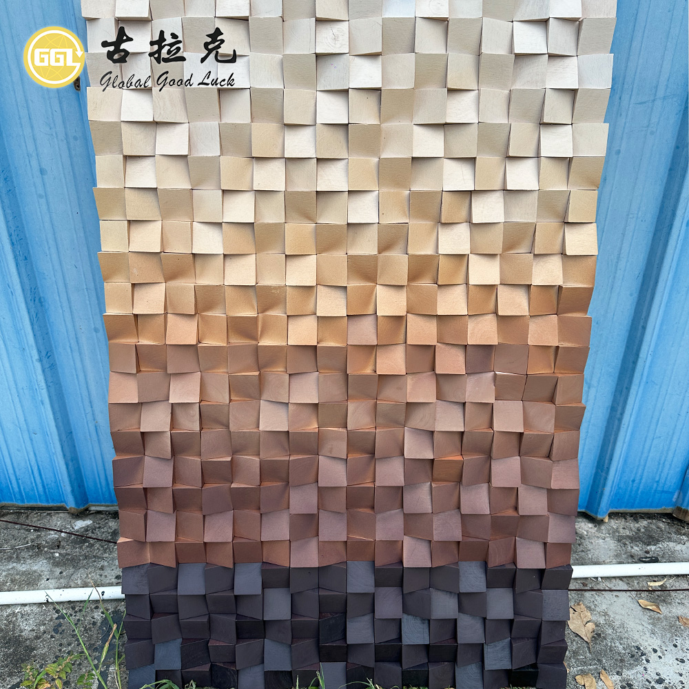 Custom Wood Mosaic Art Mural Handmade Wooden Wall Panel for Luxury Interior Decoration