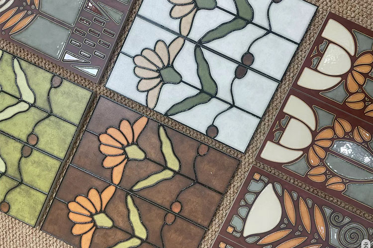 Modelo de flores azulejos de esmalte cerámico para la cocina azulejos de pared de baño