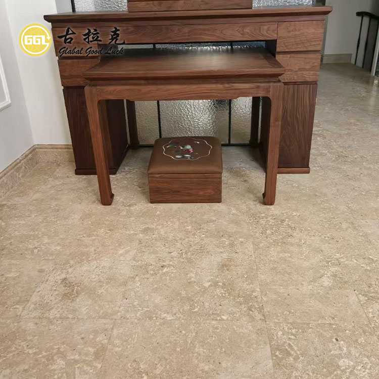 Natürliche beige Kalksteinfliesen für Bodenbeläge im Innenbereich