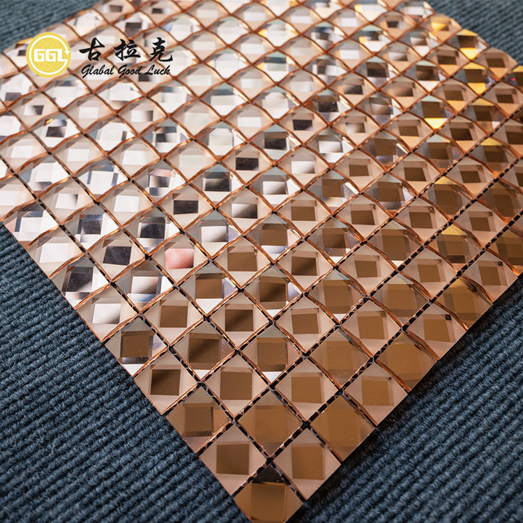 Rtuť Růžový Diamant Povrch Lesklý Sklo Mozaika Stěny Backsplash