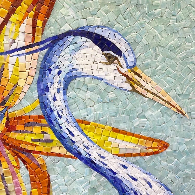 Ev Duvar Dekorasyonu için Özelleştirilmiş Desenli Cam Duvar Mozaği Sanat Eseri