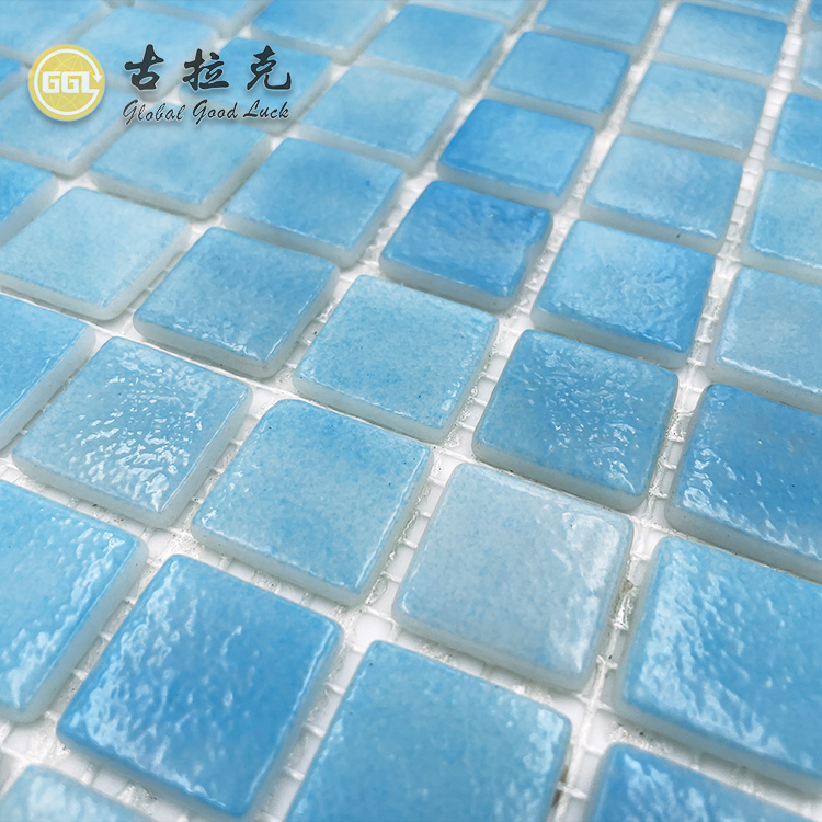 Summer Style Gradient Blue Tile Glass Pool Mosaic Tile