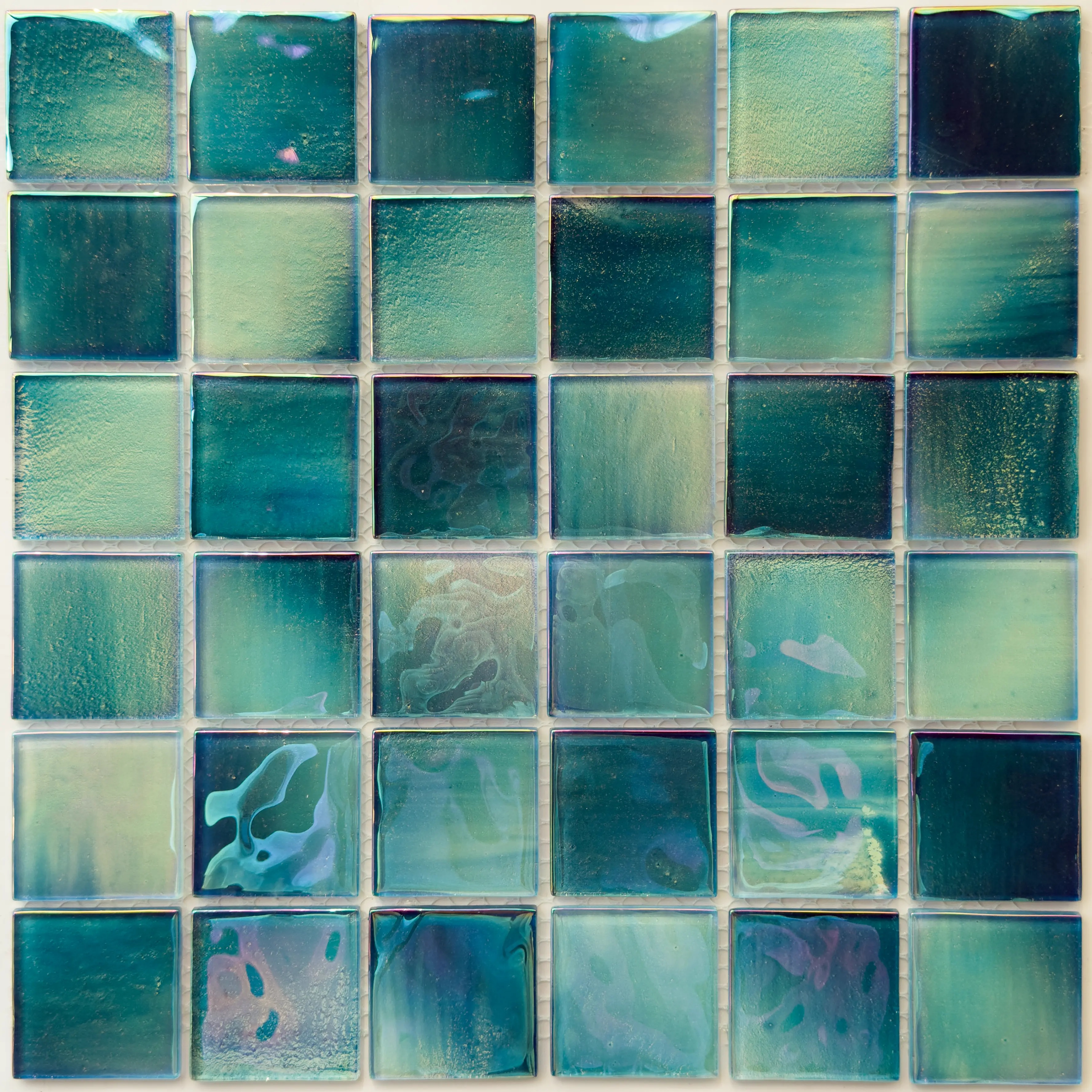 Iridescent Glass Mosaic Tiles Collection – Multiple Colors for Pools & Walls