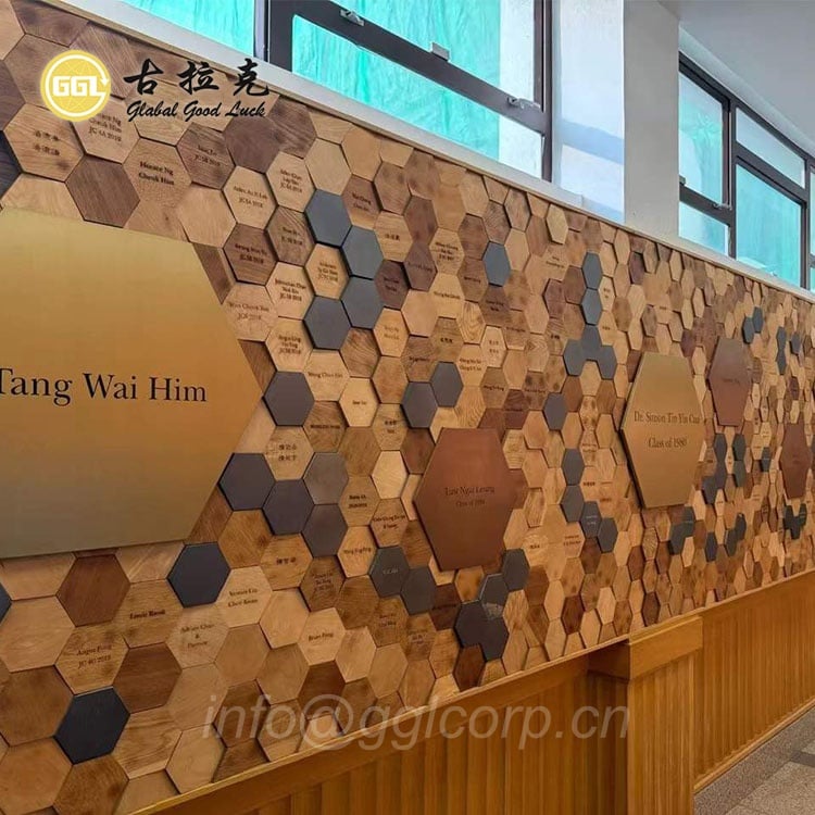 3D Hexagon Wood Mosaic Tiles – Natural Wooden Wall Panels for Interior Decoration