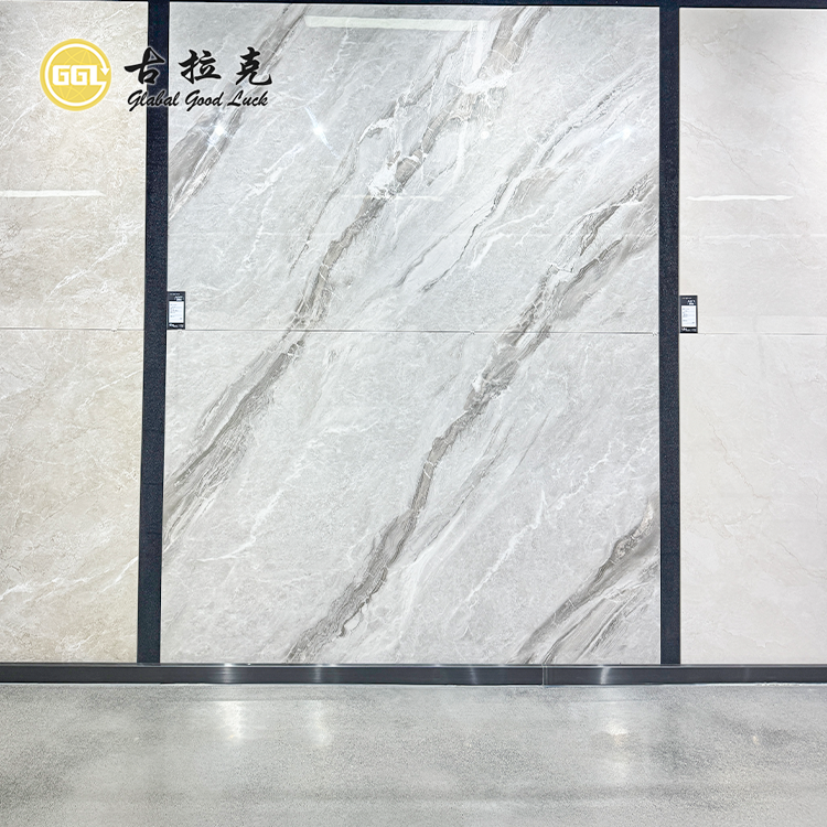 Silver Grey Marble Porcelain Slab 1200x1800mm Large Format Tile with Natural Stone Look