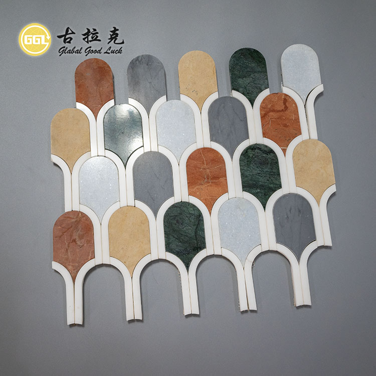 Unique figura LAETUS Marmor Mosaic pro coquina Wall Backsplash Tile