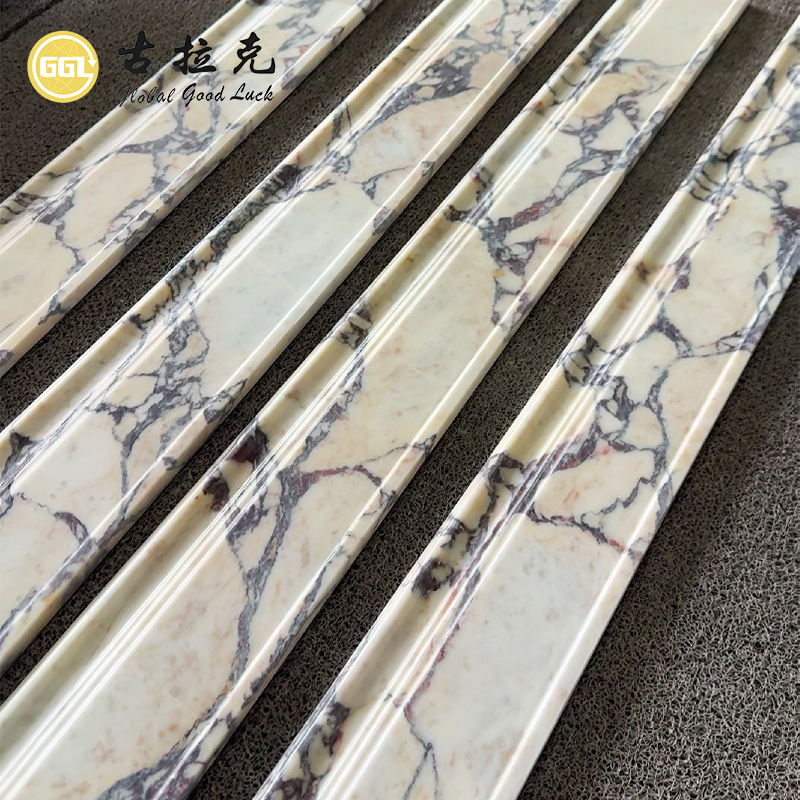 Calacatta Viola Marble Skirting Board | Luxury Natural Stone Baseboard Trim & Decorative Wall Moulding