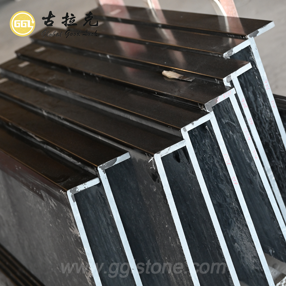Natural Nero Marquina Marble Stair Treads – Custom Cut Stone Steps