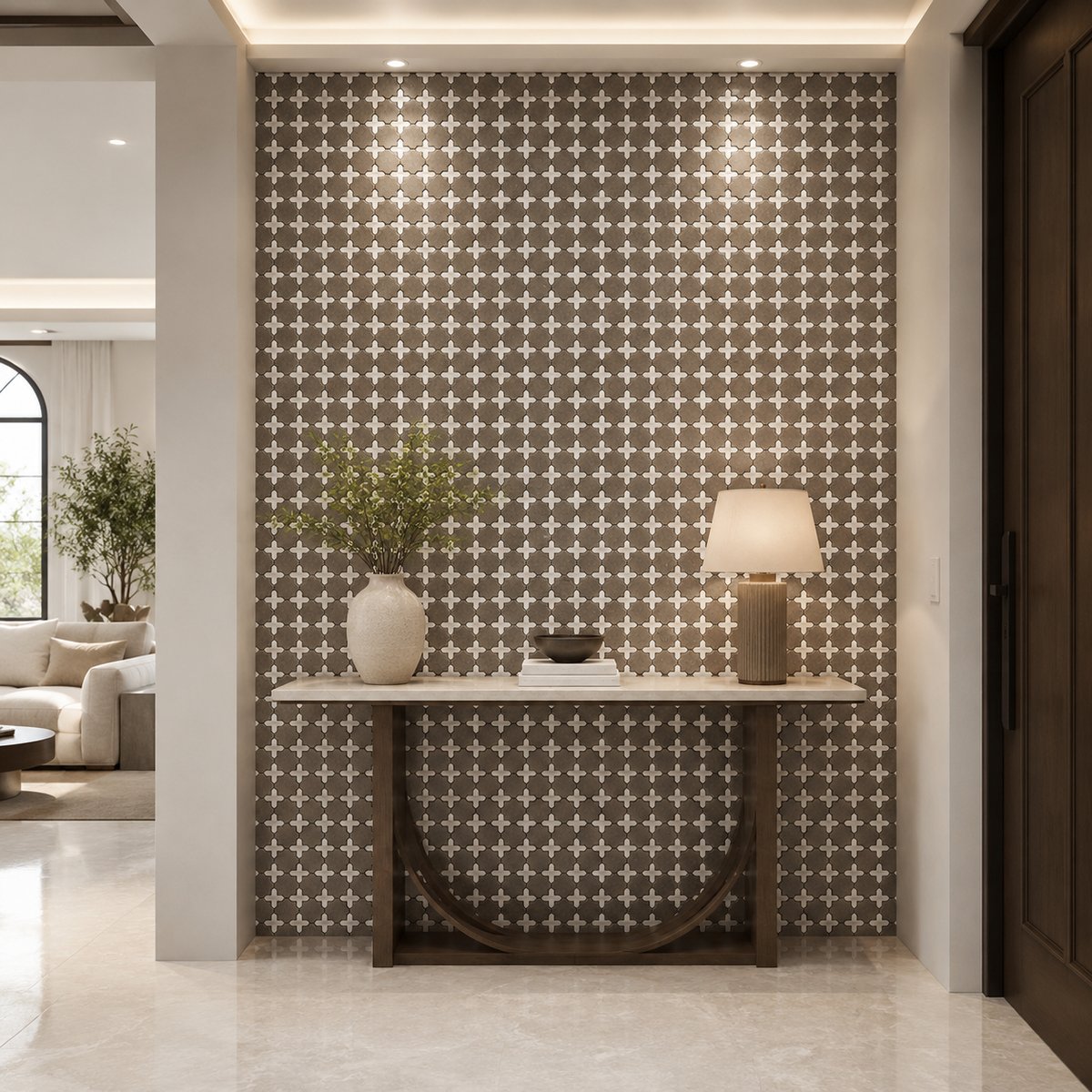 Feature Wall Stone Mosaic at Villa Kuji Biri