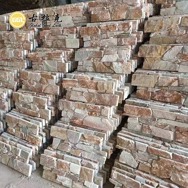 Natural Stacked Stone Veneer – Rustic Wall Cladding for Exterior Walls & Fireplaces
