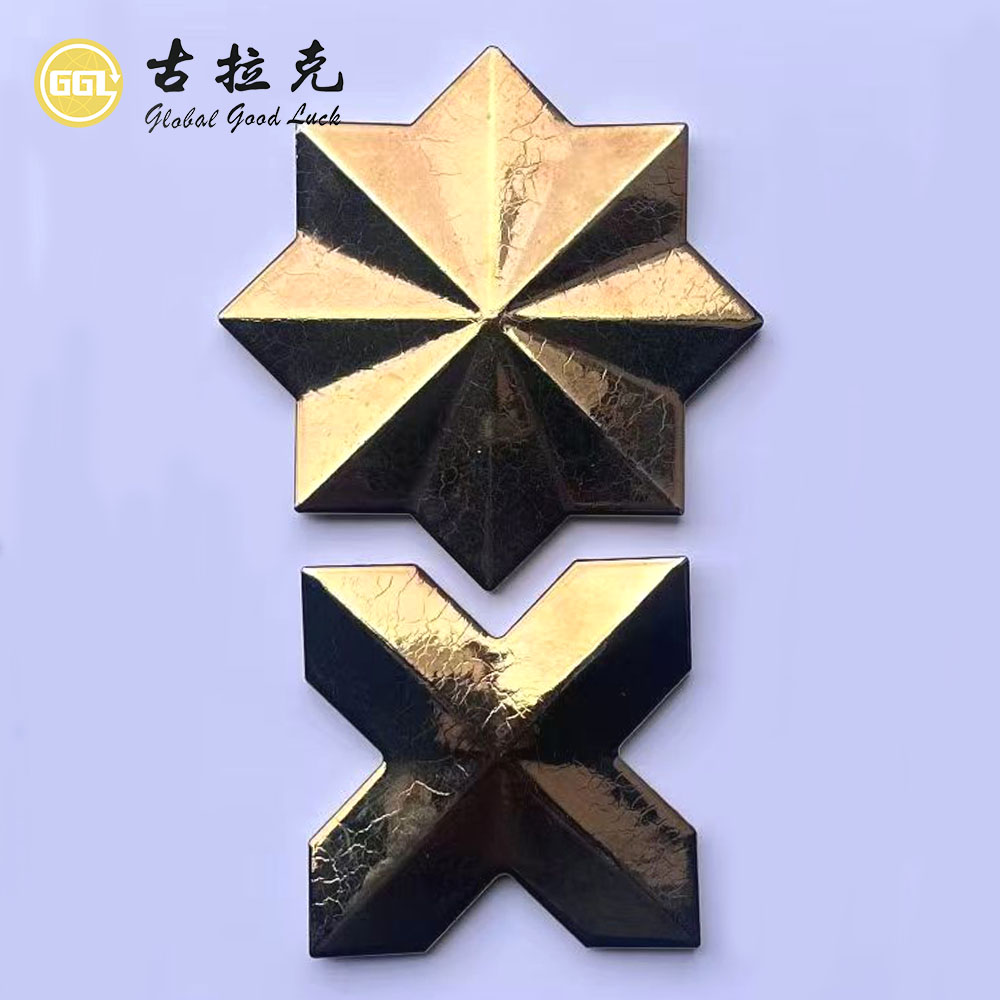 Antique Gold 3D Geometric Ceramic Mosaic Tile for Luxury Wall Decoration