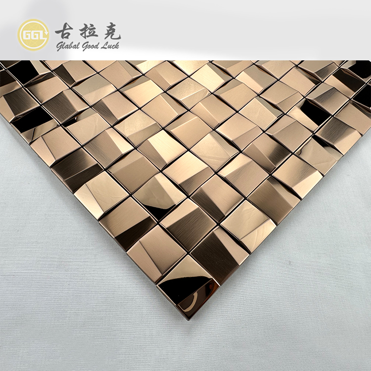 Square Metal mosaic 3D Design Stainless Steel Mosaic Tile For Wall Decor