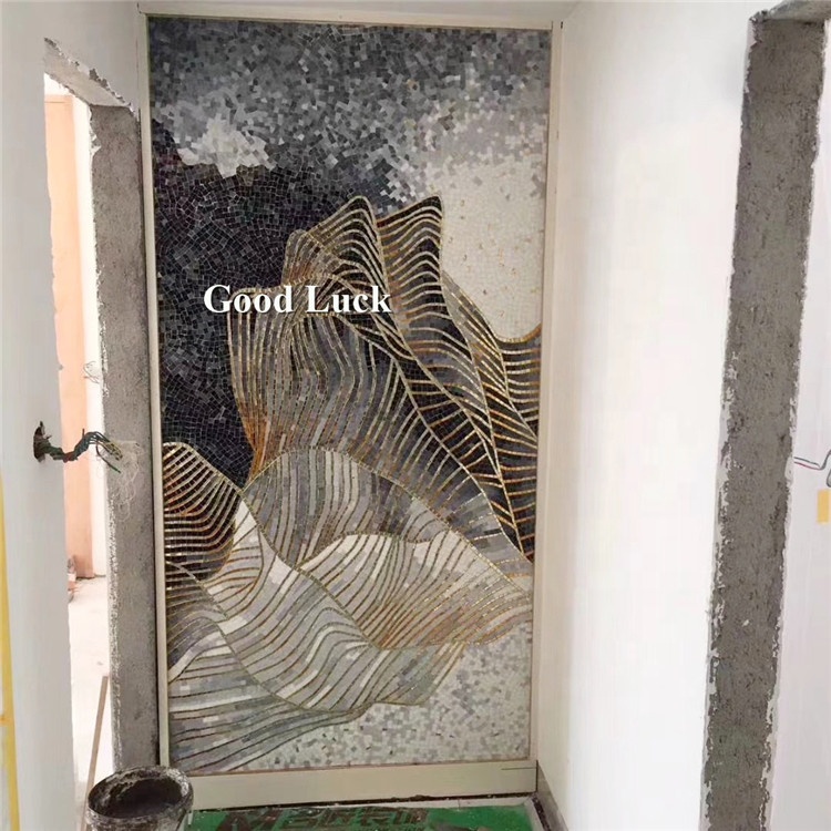 Duvar Dekorasyonu için El ile Kesilmiş Özelleştirilebilir Mural Cam Mozaik