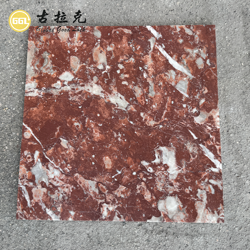 Natur-Rosso-Francia-Marmor-Matt-Fliese | Maßgefertigte rotfarbige Marmor-Wand- und Bodenplatte