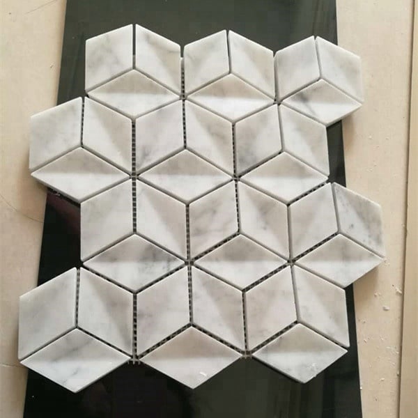 Carrara White Marble Hexagon Marble Mosaic Tile voor badkamermuur