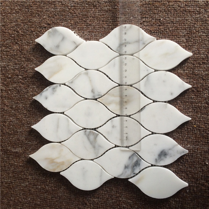 Calacatta Gold-parquet-mosaiktakel i marmor med lanternform