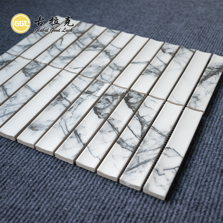 Azulejos de Mosaico Cerâmico Flutuado com Característica de Concavidade Imitando Pedra para Parede e Piso