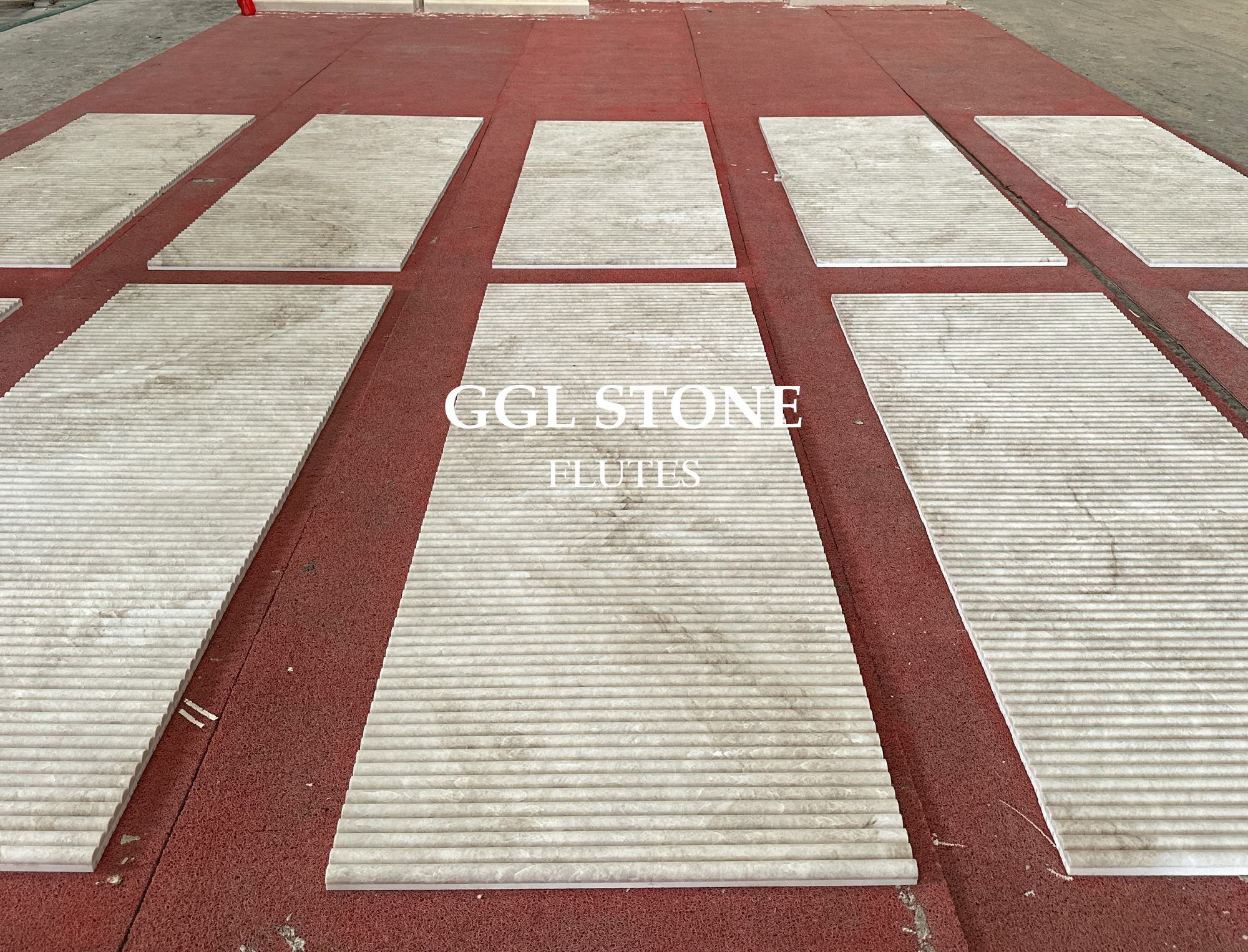 OEM ODM customized stone flute panel installation detail showing precise edge finishing