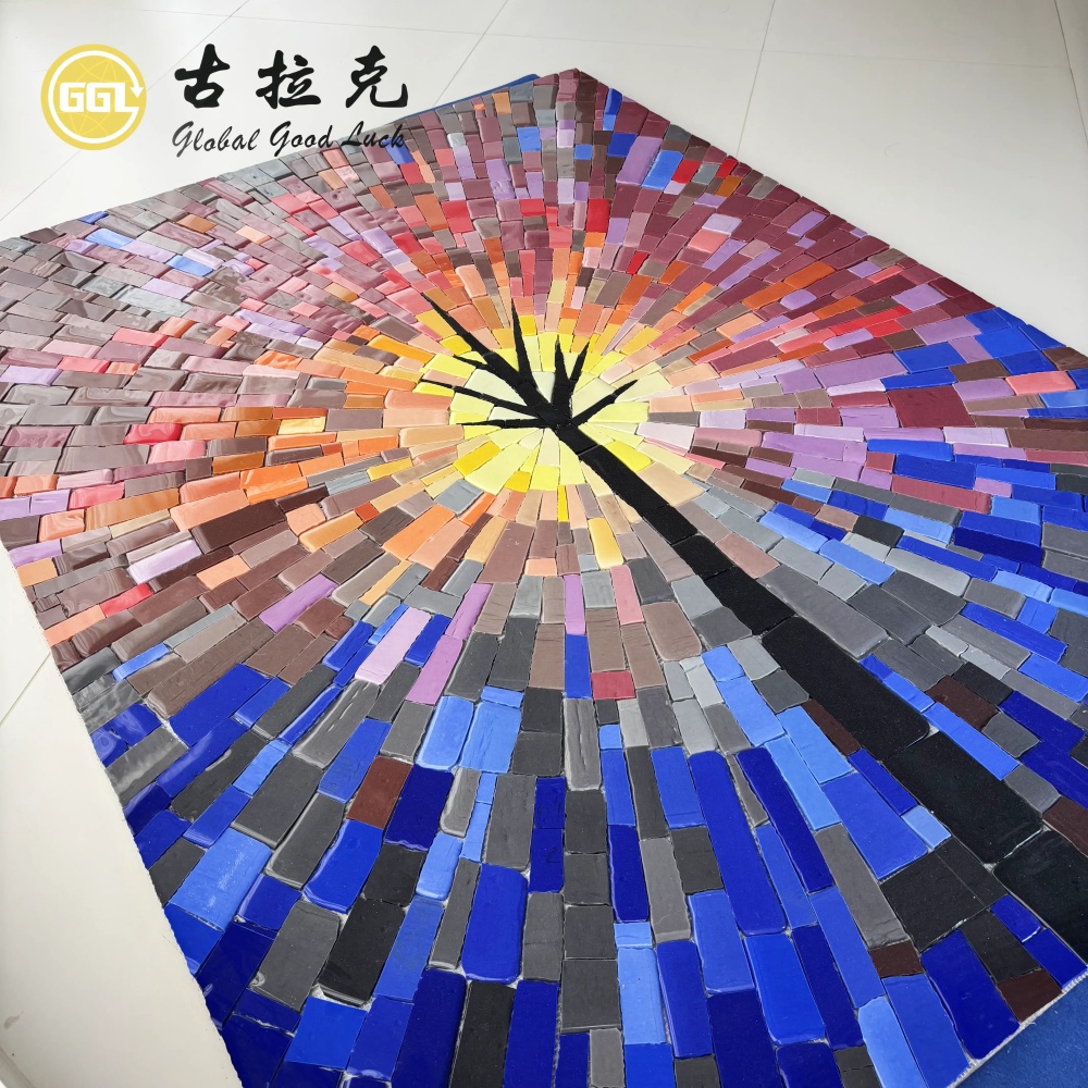 Custom Glass Tree Mosaic Mural – Handmade Decorative Glass Mosaic Art for Hotel, Home & Restaurant Feature Walls