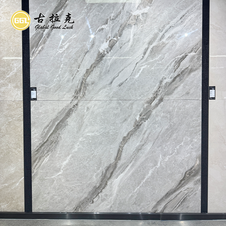 Silver Grey Marble Porcelain Slab 1200x1800mm Large Format Tile with Natural Stone Look