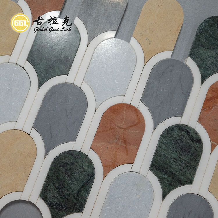 Unique figura LAETUS Marmor Mosaic pro coquina Wall Backsplash Tile