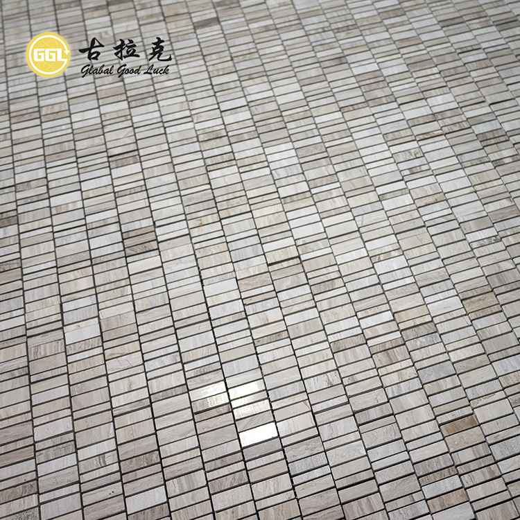 Gạch mosaic dải ngẫu nhiên vân gỗ đá cẩm thạch cho tường nhà và sàn