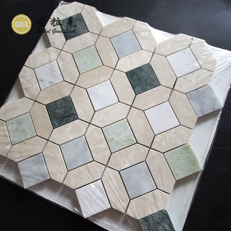 Mozaic din marmură naturală Decorativ pentru interior Mozaic colorat pentru podea sau perete