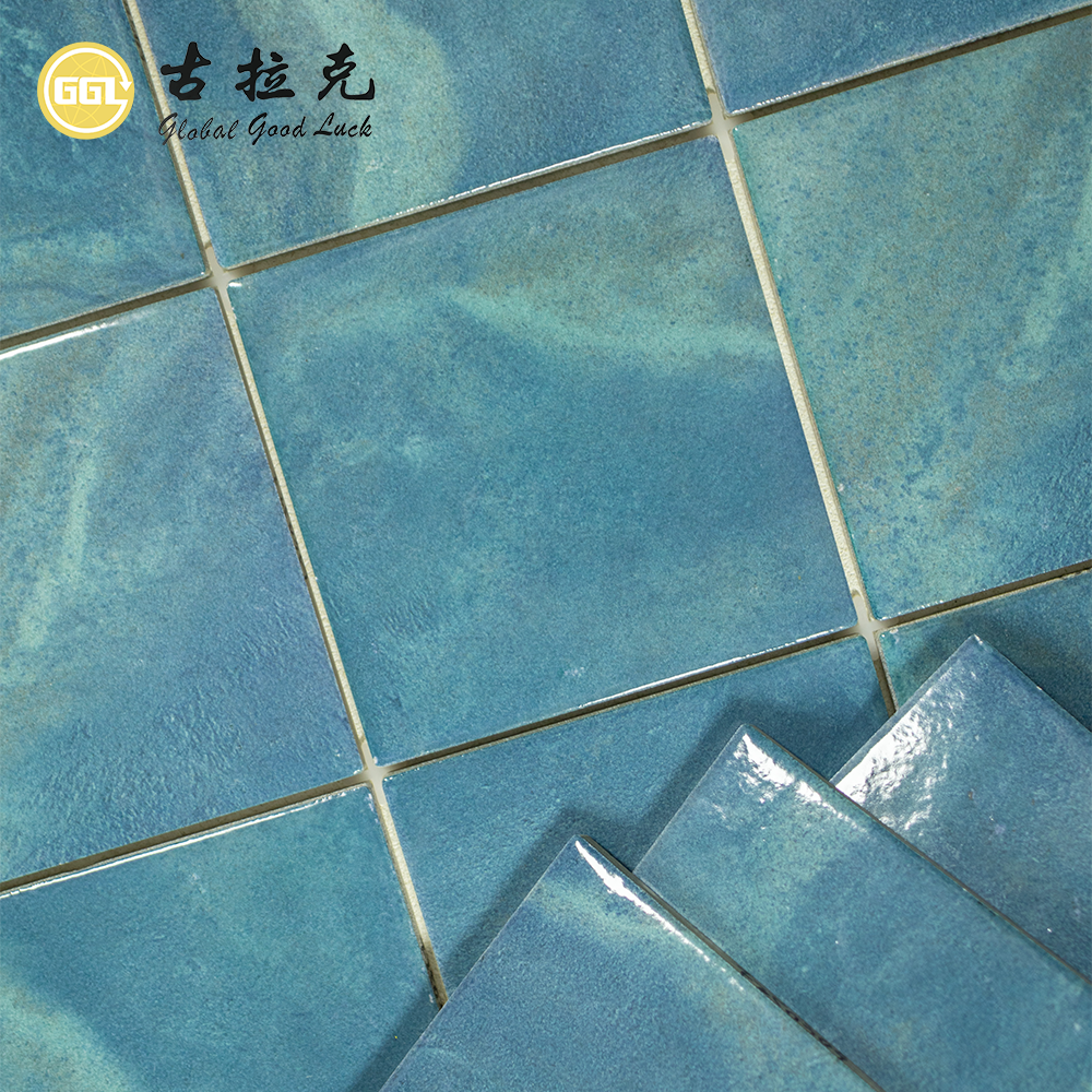 Lagoon Blue Ceramic Pool Tiles – Peacock Blue Marble Look Wall & Floor Tiles