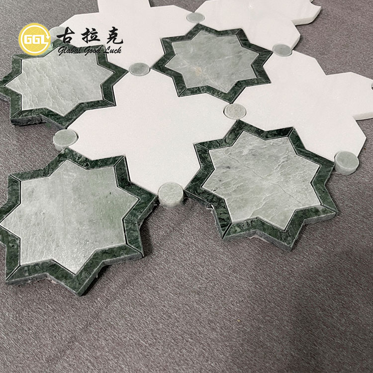 Blumenmuster Marmor Parkett Wasserstrahl Mosaikfliese