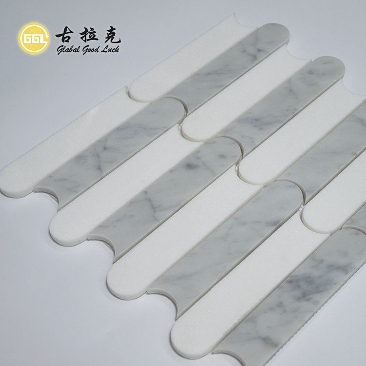 Design de Undă Marmură Waterjet Mosaic Tile Podea Decorativ Zid