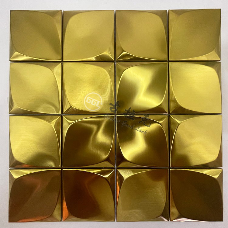 Quadratisches Metallmosaik konkav-konvexer 3D-Effekt Edelstahlmosaik