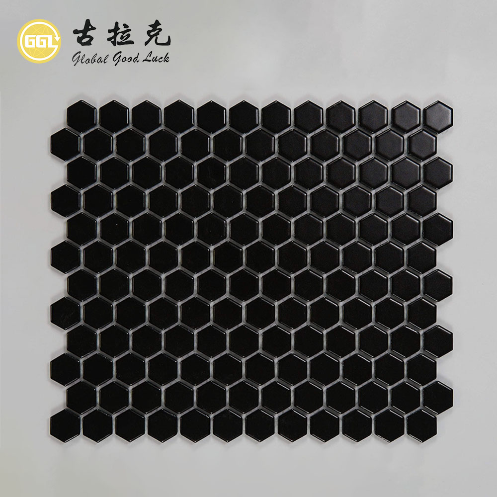 Colorful Hexagon Ceramic Mosaic Tiles for Kitchen Backsplash and Bathroom Walls