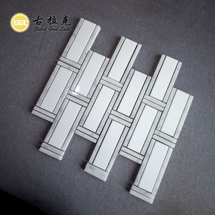 Mramorová mozaika Thassos White Mix Carrara White pro dekoraci interiéru domu