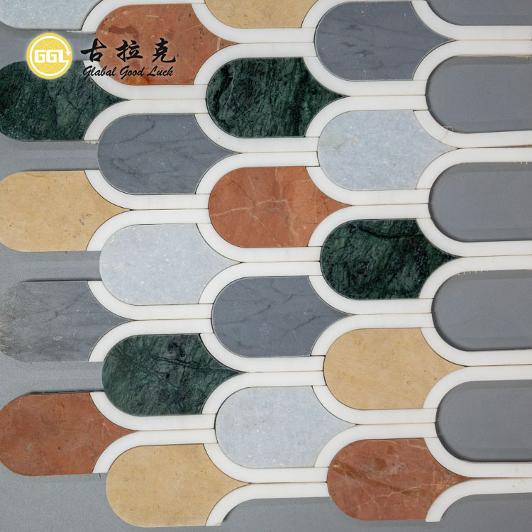 Unique figura LAETUS Marmor Mosaic pro coquina Wall Backsplash Tile