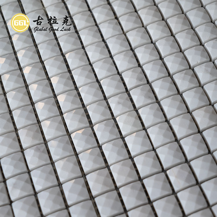 3D-designad glansande Ariston vit marmor-mosaikplatta