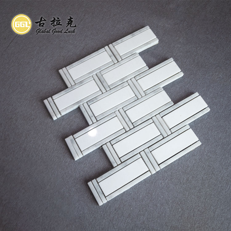 Mramorová mozaika Thassos White Mix Carrara White pro dekoraci interiéru domu