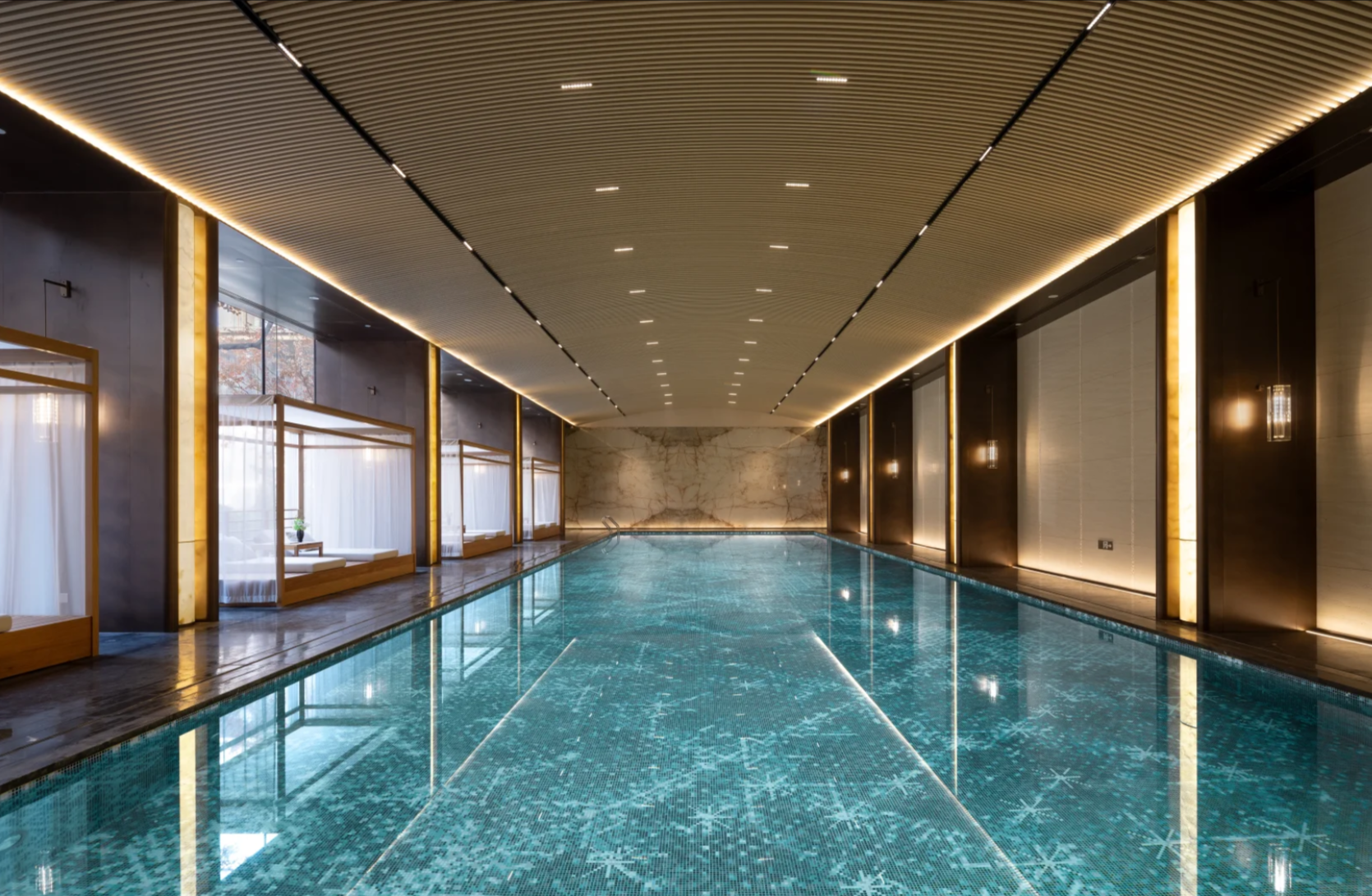 Luxury villa pool custom mosaic