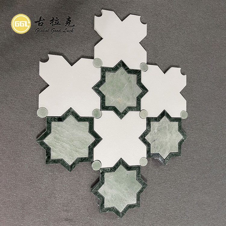 Blumenmuster Marmor Parkett Wasserstrahl Mosaikfliese