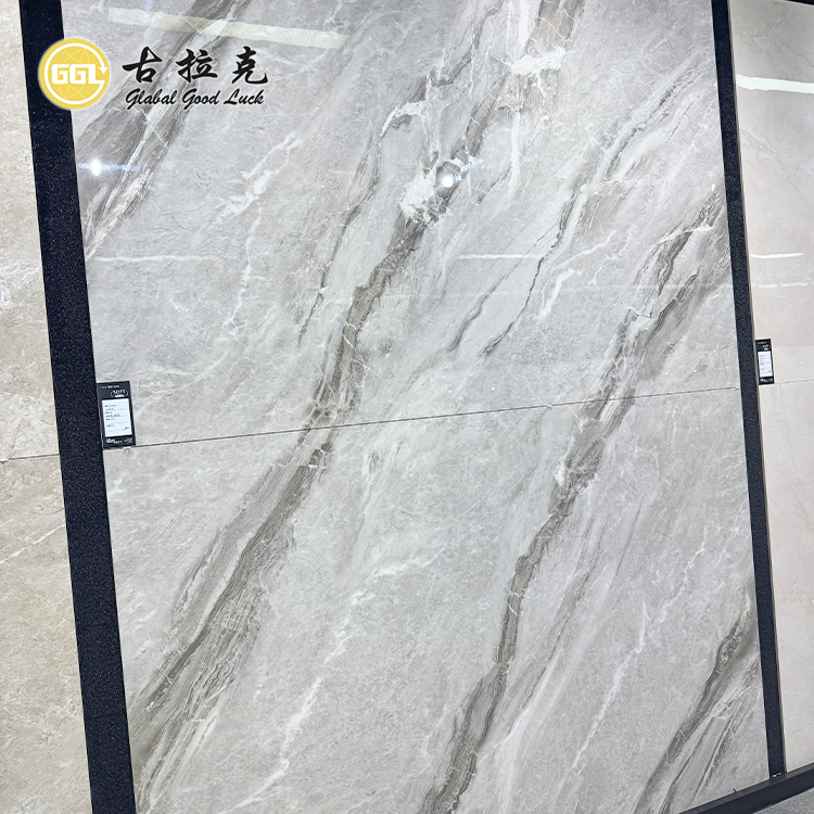 Silver Grey Marble Porcelain Slab 1200x1800mm Large Format Tile with Natural Stone Look