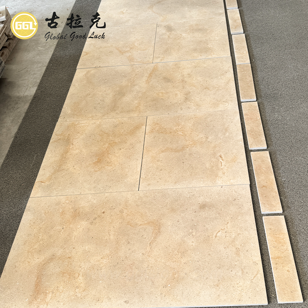 Beige Kalkstein-Fliesen 600x1200 mm | Individuelles französisches Muster