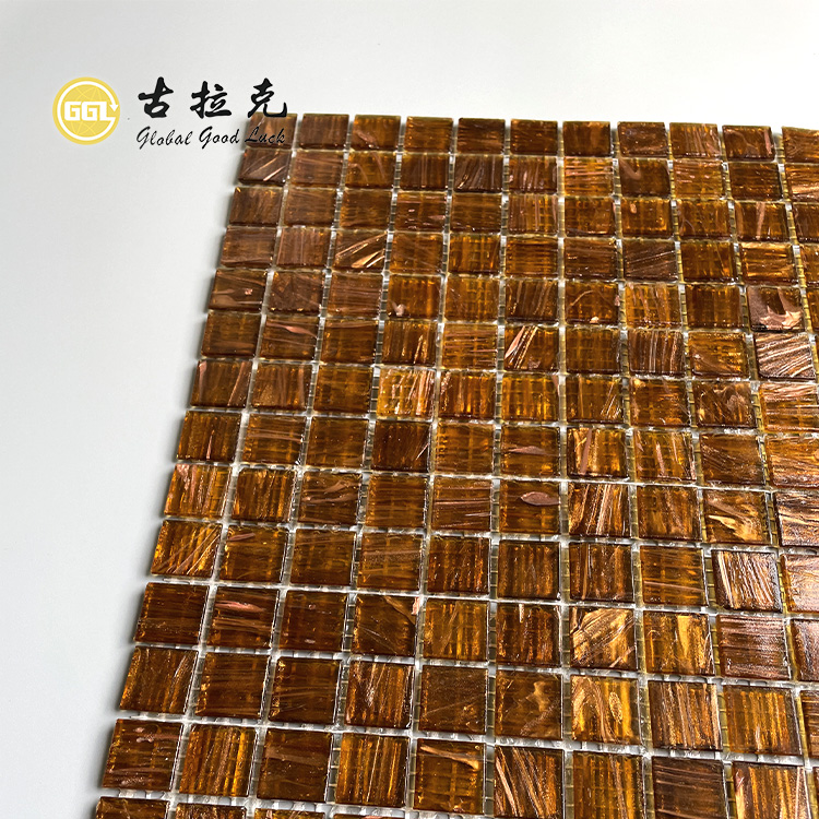 Amber Mosaic Tile Line Gute Qualität Glas-Mosaikfliesen für Wanddekoration