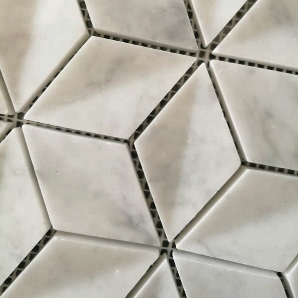 Carrara White Marble Hexagon Mramorový Mozaikový Dlaždicový Panel pro Koupelnovou Zeď