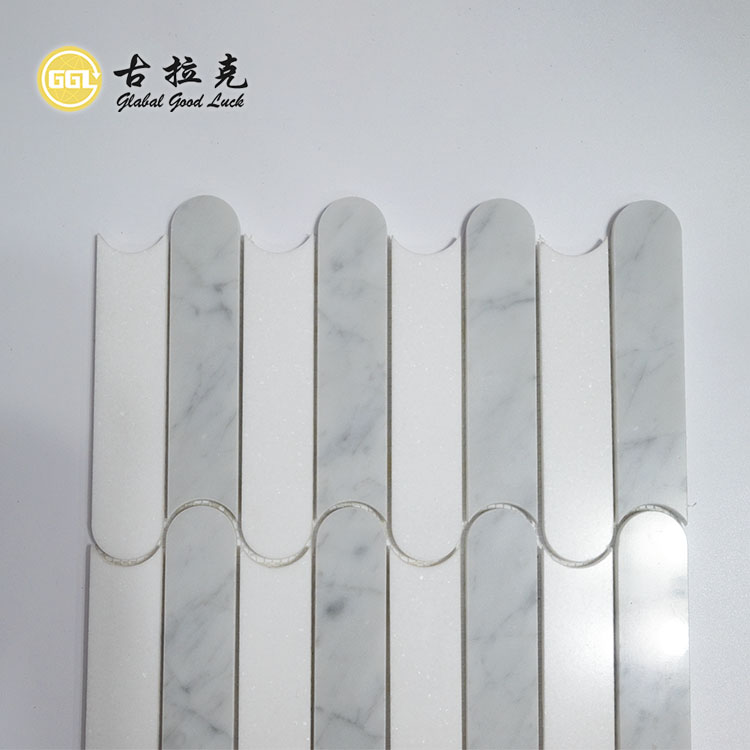 Design de Undă Marmură Waterjet Mosaic Tile Podea Decorativ Zid