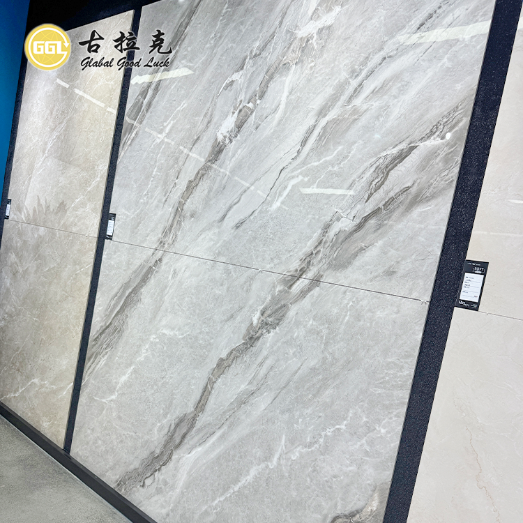 Silver Grey Marble Porcelain Slab 1200x1800mm Large Format Tile with Natural Stone Look