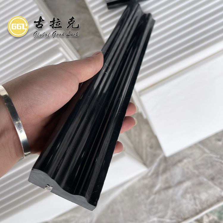 Nero Marquina Marmo Nero Cornice Skirting Baseboard Crown Moulding