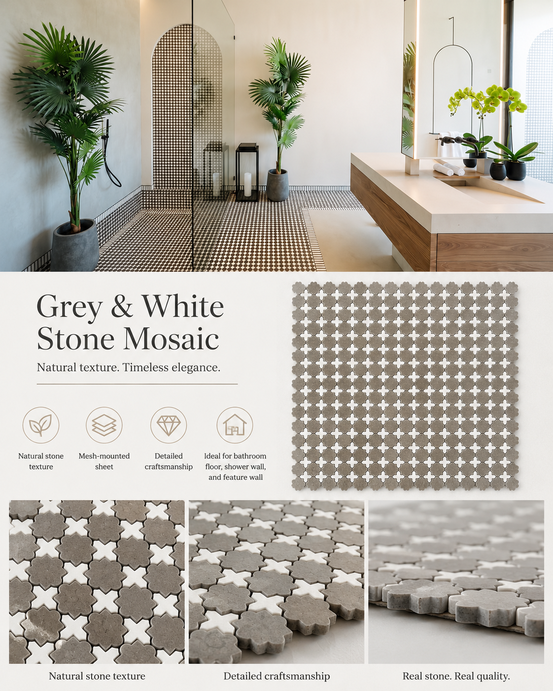 Individuelles Stein-Mosaik-Projekt für eine luxuriöse Dschungel-Unterkunft — Kuji Biri