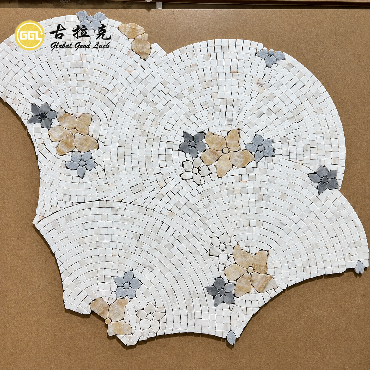 Waterjet Marble Mosaic – Custom Floral Natural Stone Mosaic